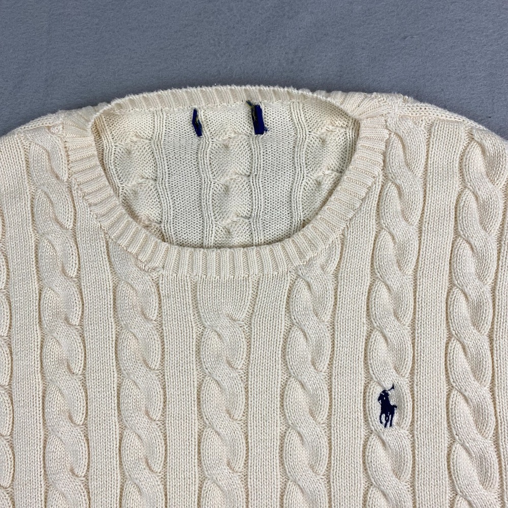 Polo Ralph Lauren Mens Sweater 4XB Cable Knit Cotton fisherman Preppy - Picture 2 of 16